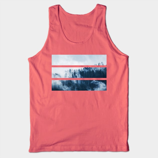 Rectangle Misty Forest Landscape Cut Out Tank Top by shellysom91